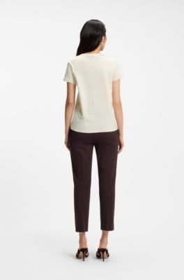 Cotton-jersey slim-fit T-shirt with Double B monogram, White