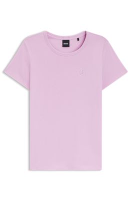 Cotton-jersey slim-fit T-shirt with Double B monogram, Purple