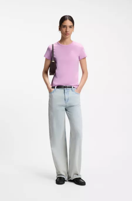 Cotton-jersey slim-fit T-shirt with Double B monogram