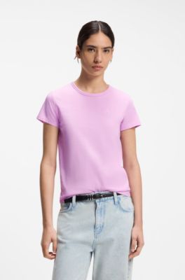 Camiseta slim fit de punto de algod&oacute;n con monograma Double&nbsp;B, Lila