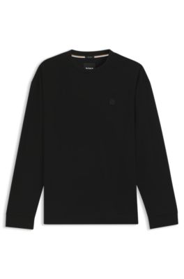 Camiseta de algod&oacute;n mercerizado con monograma Double B, Negro