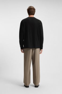 Camiseta de algod&oacute;n mercerizado con monograma Double B, Negro