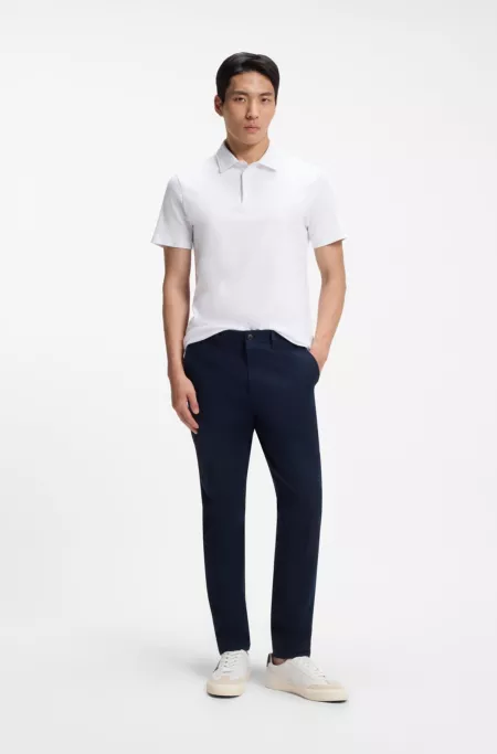 Leather-trim trainers in faux leather