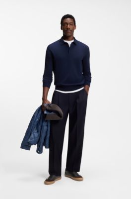 Leather-trim trainers in faux leather, Light Brown