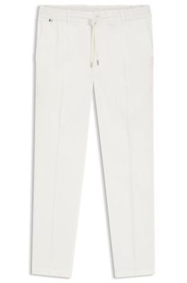 Modern-fit trousers in a linen blend, White