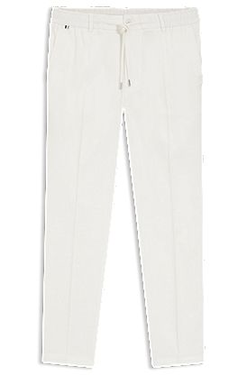 Modern-fit trousers in a linen blend