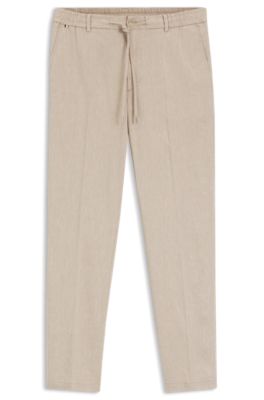 Pantalones de corte moderno en lino, Beige claro