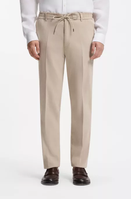 Modern-fit trousers in a linen blend