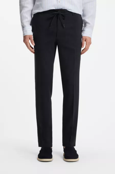 Modern-fit trousers in a linen blend