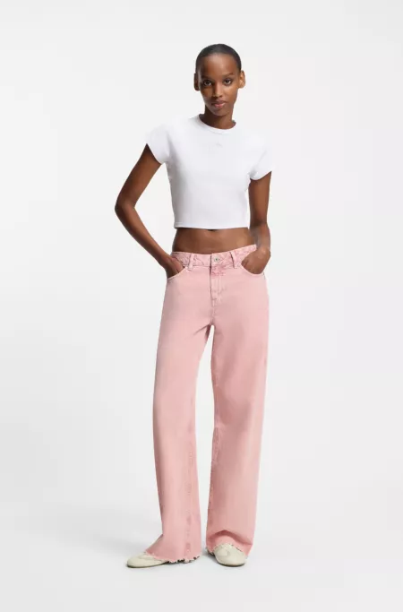 Low-top trainers with suede and leather