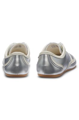 Comfort-insole trainers with silver-tone uppers, Silver