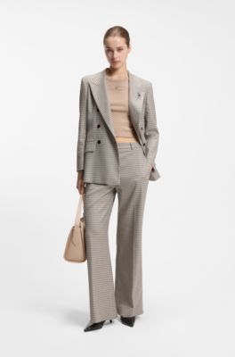 Bolso bandolera de piel sint&eacute;tica con logo apilado, Marr&oacute;n claro