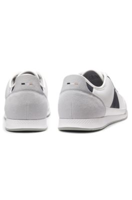 Low-top trainers with structured trims, White