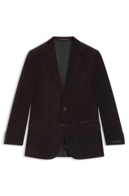 Blazer BECKHAM&nbsp;x&nbsp;BOSS en algod&oacute;n a rayas, Marr&oacute;n claro