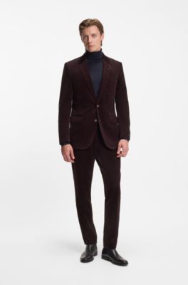 Blazer BECKHAM&nbsp;x&nbsp;BOSS en algod&oacute;n a rayas, Marr&oacute;n claro
