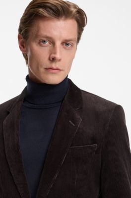 Blazer BECKHAM&nbsp;x&nbsp;BOSS en algod&oacute;n a rayas, Marr&oacute;n claro