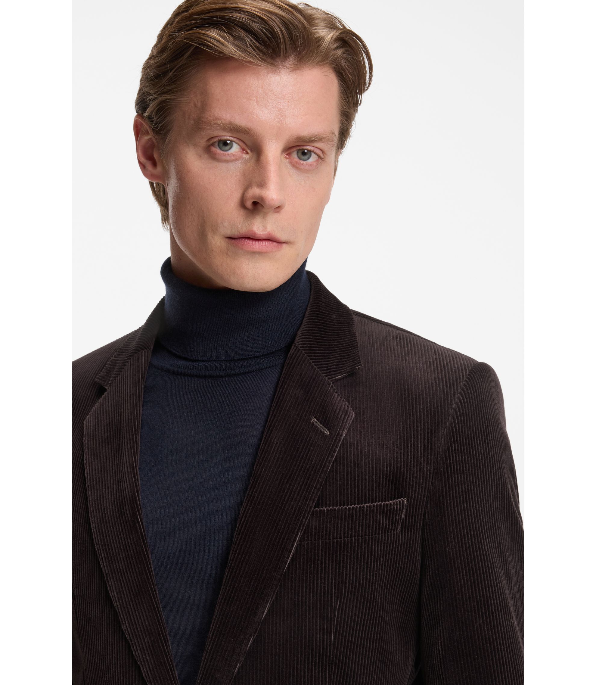 BOSS - BECKHAM x BOSS jacket in striped cotton - Light Brown