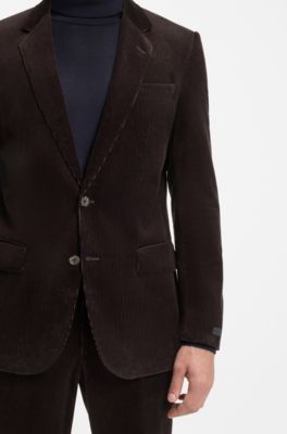 BECKHAM x BOSS jacket in striped cotton, Light Brown