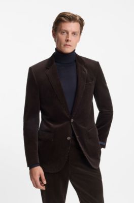 Blazer BECKHAM&nbsp;x&nbsp;BOSS en algod&oacute;n a rayas, Marr&oacute;n claro
