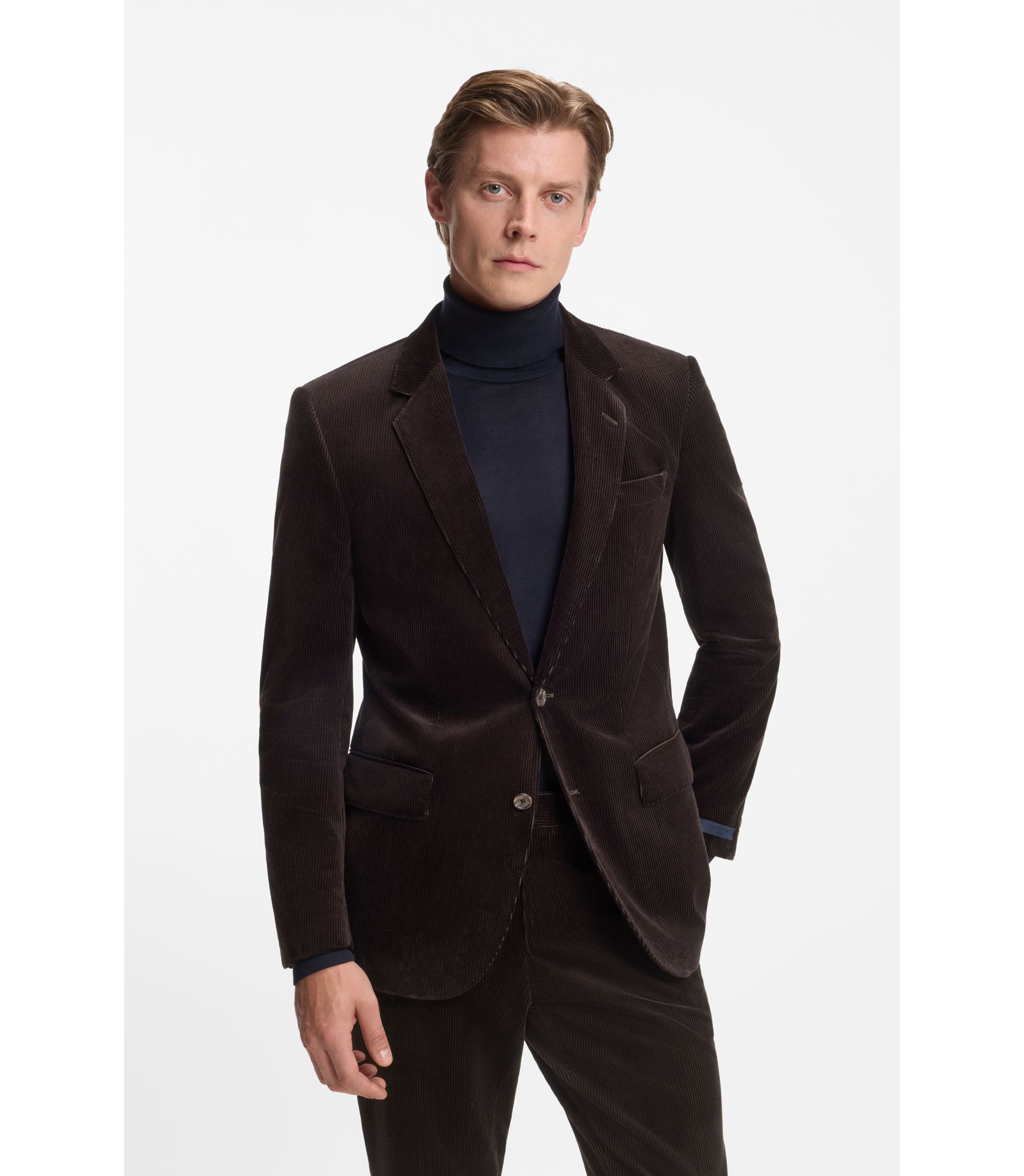 BOSS - BECKHAM x BOSS jacket in striped cotton - Light Brown