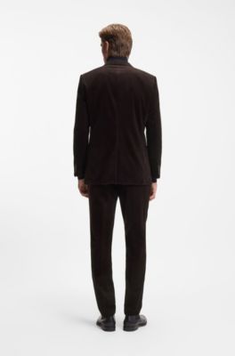 Blazer BECKHAM&nbsp;x&nbsp;BOSS en algod&oacute;n a rayas, Marr&oacute;n claro