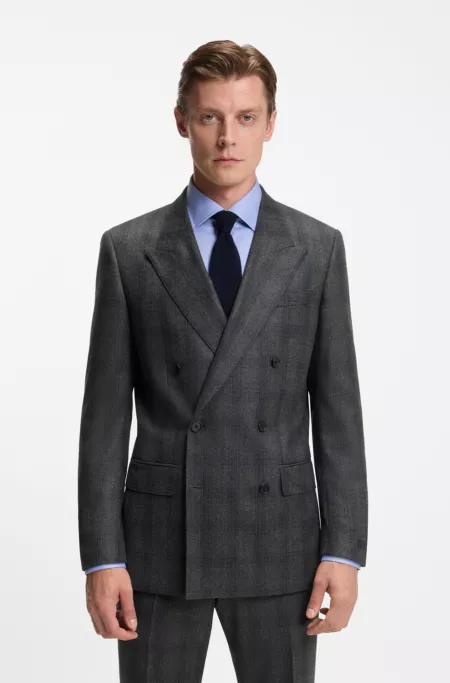 BECKHAM x BOSS jacket in checked virgin wool