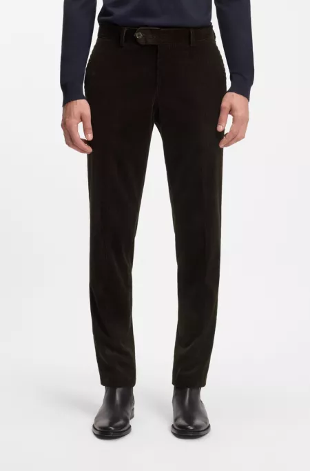 BECKHAM x BOSS pleat-front trousers in striped cotton