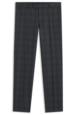 Pantalon Slim en laine vierge à carreaux BECKHAM x BOSS
