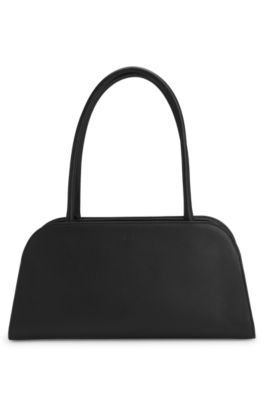 Leather bowling bag with Double B monogram, Black