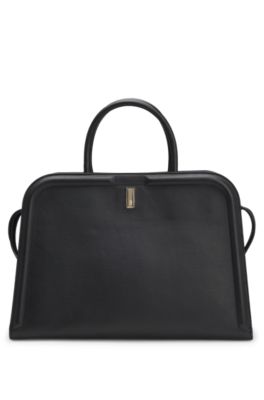 Ariell tote bag in leather, Black