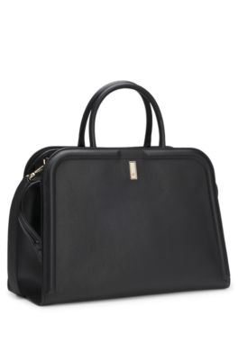 Ariell tote bag in leather, Black