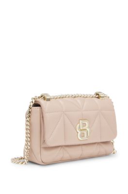 Bolso bandolera guateado peque&ntilde;o con monograma Double&nbsp;B, Rojo claro