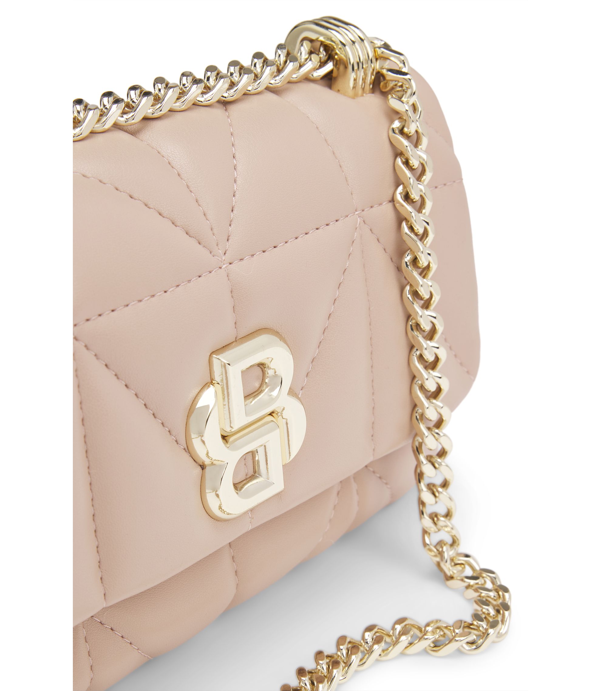 BOSS - Small quilted shoulder bag with Double B monogram - Light Red