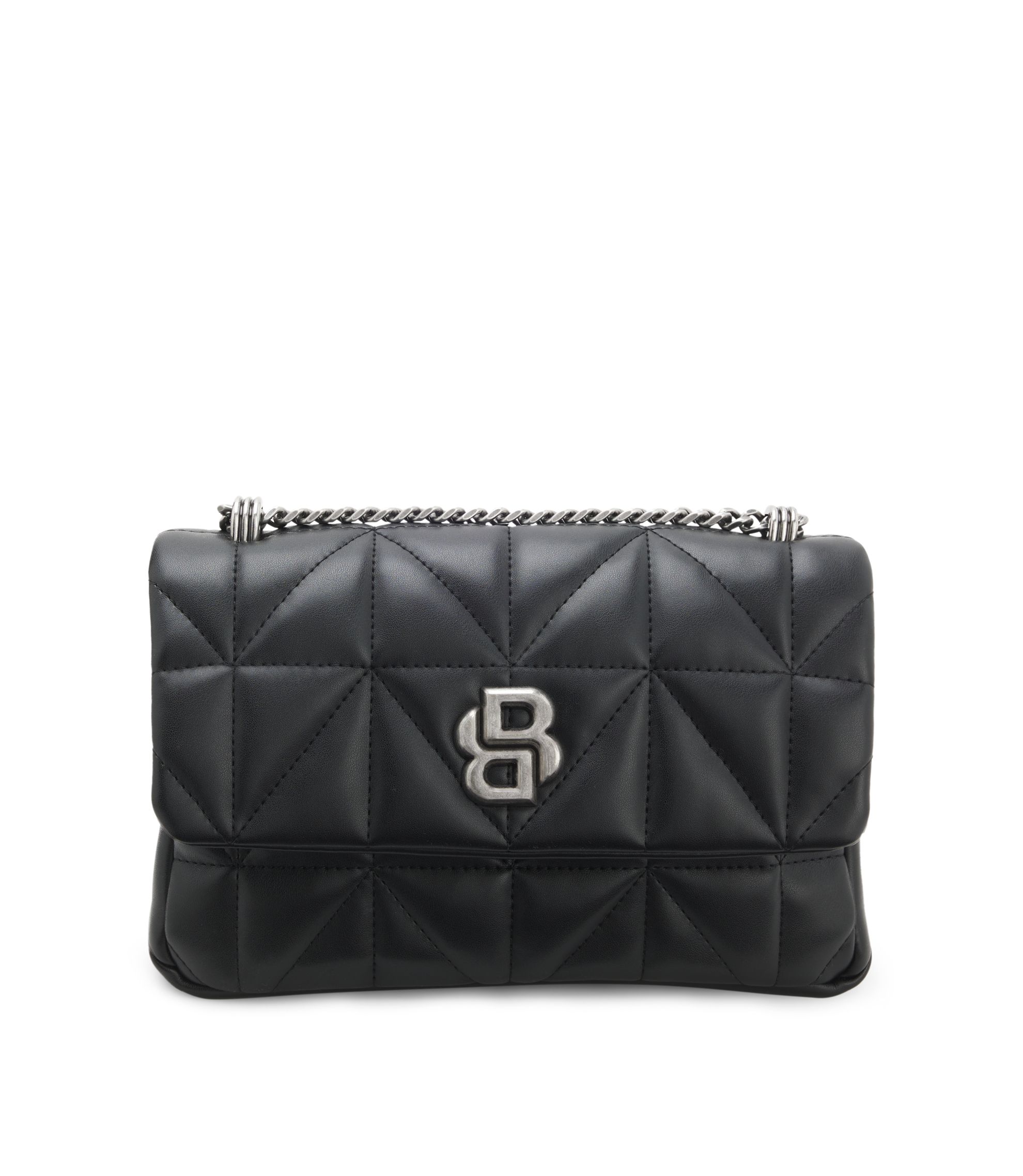 BOSS - Quilted shoulder bag with Double B monogram - Black