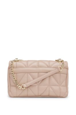 Bolso bandolera guateado con monograma Double&nbsp;B, Rojo claro