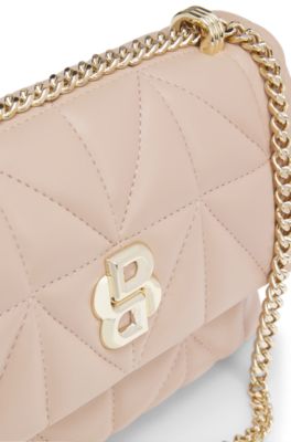 Bolso bandolera guateado con monograma Double&nbsp;B, Rojo claro