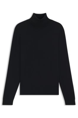 BECKHAM x BOSS rollneck sweater in cashmere, Dark Blue