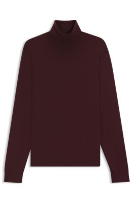 BECKHAM x BOSS rollneck sweater in cashmere, Dark Red