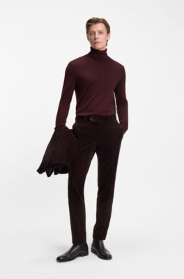 BECKHAM x BOSS rollneck sweater in cashmere, Dark Red