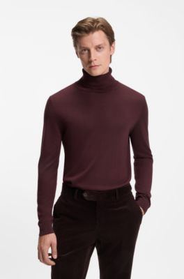 BECKHAM x BOSS rollneck sweater in cashmere, Dark Red