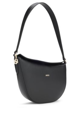 Sac hobo avec breloque monogramme Double B, Noir
