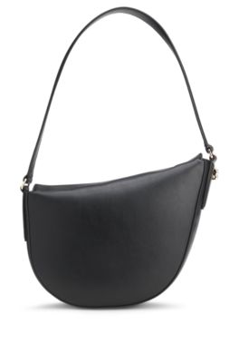 Bolso hobo con colgante de monograma Double&nbsp;B, Negro