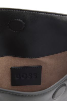 Bolso hobo con colgante de monograma Double&nbsp;B, Negro