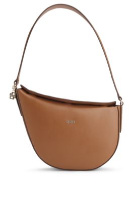 Sac hobo avec breloque monogramme Double B, Marron