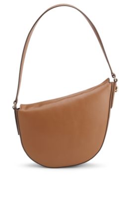 Hobo bag with Double B monogram charm, Brown