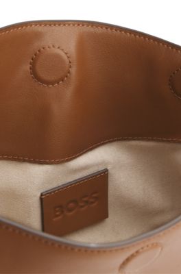 Hobo bag with Double B monogram charm, Brown
