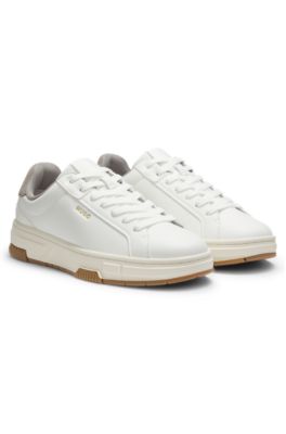 Trainers in faux leather, White