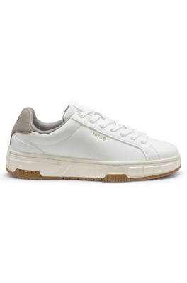 Trainers in faux leather, White