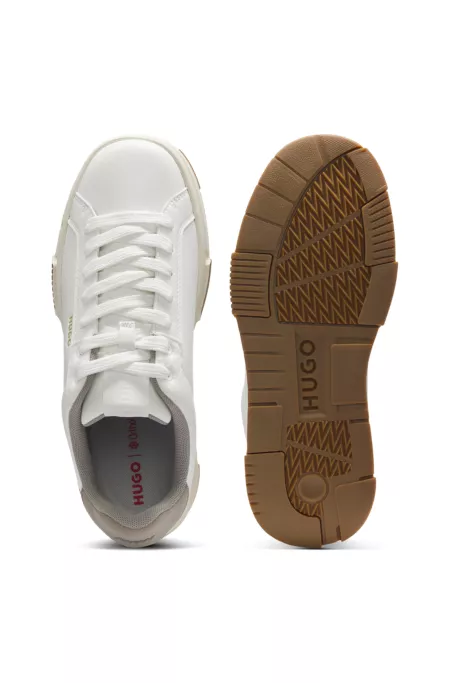 Trainers in faux leather