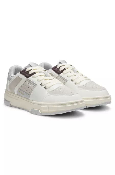 Trainers with mesh and faux leather